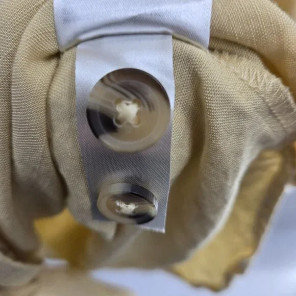 H&M Butter Yellow Linen Blend Long-Sleeve Button Down Shirt Small - Picture 4 of 8